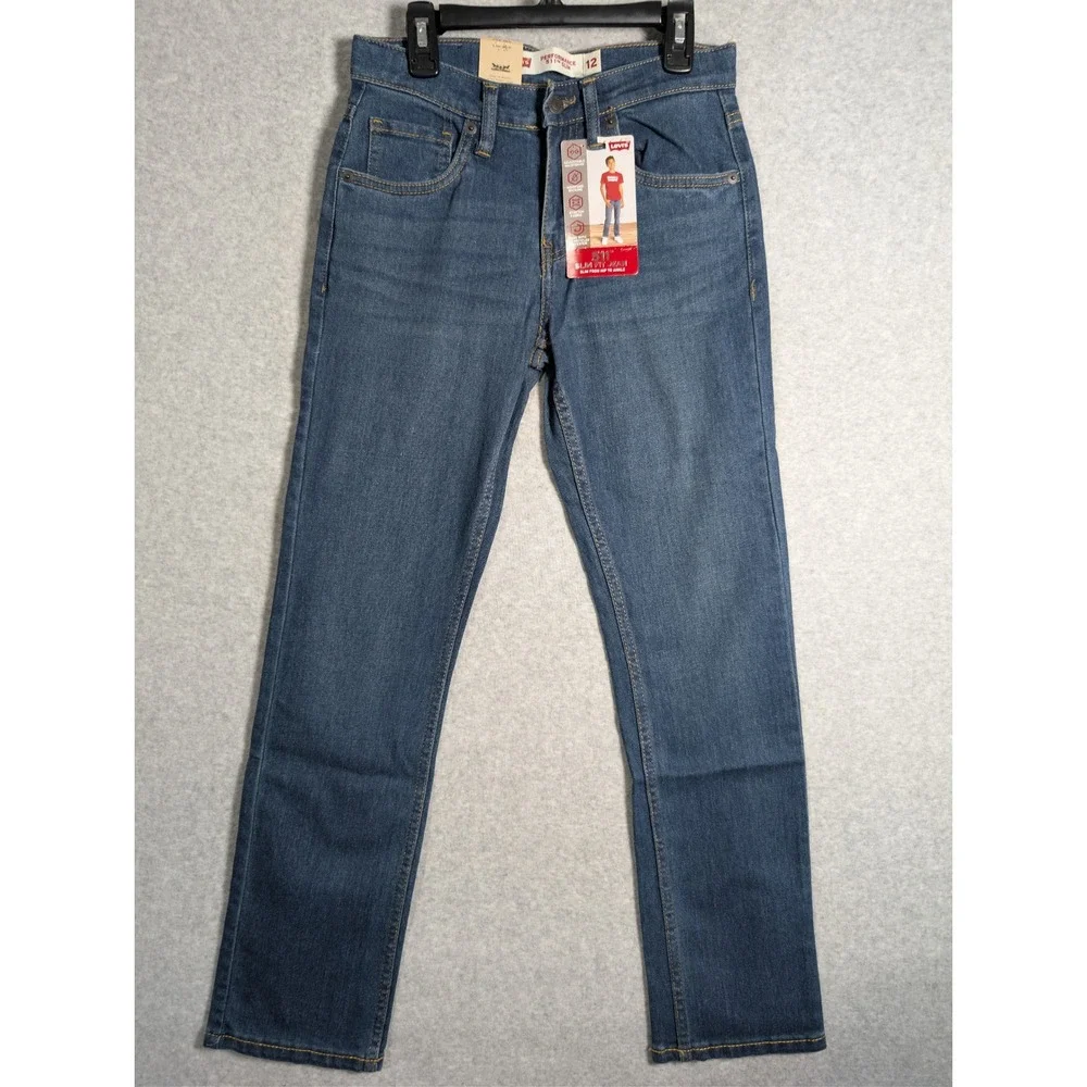 Levis 511 Slim Fit Boys Jeans Size 12 Reg 26x27 Medium Wash Performance Stretch